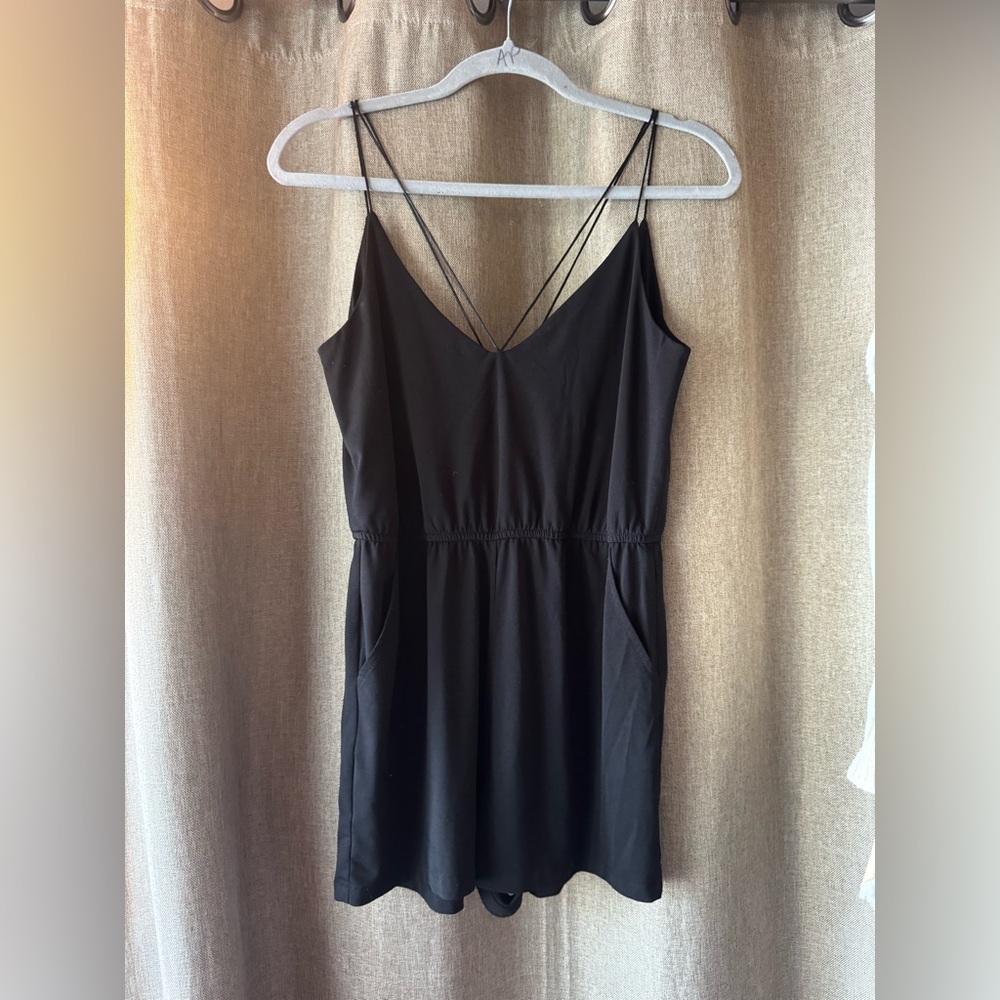 Sparkle & Fade Black Strappy Romper
